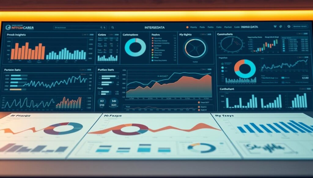 A stunning and detailed data visualization dashboard, featuring a sleek and modern design. In the foreground, a variety of interactive charts, graphs, and visualizations, meticulously crafted to convey complex information in a clear and intuitive manner. The middle ground showcases a clean, minimalist layout with a focus on data-driven insights, presented against a backdrop of a soft, muted color palette. The background is bathed in warm, directional lighting, creating a sense of depth and emphasizing the visual hierarchy. The overall scene exudes a professional, yet approachable atmosphere, inviting the viewer to explore the depths of the data with ease and efficiency.